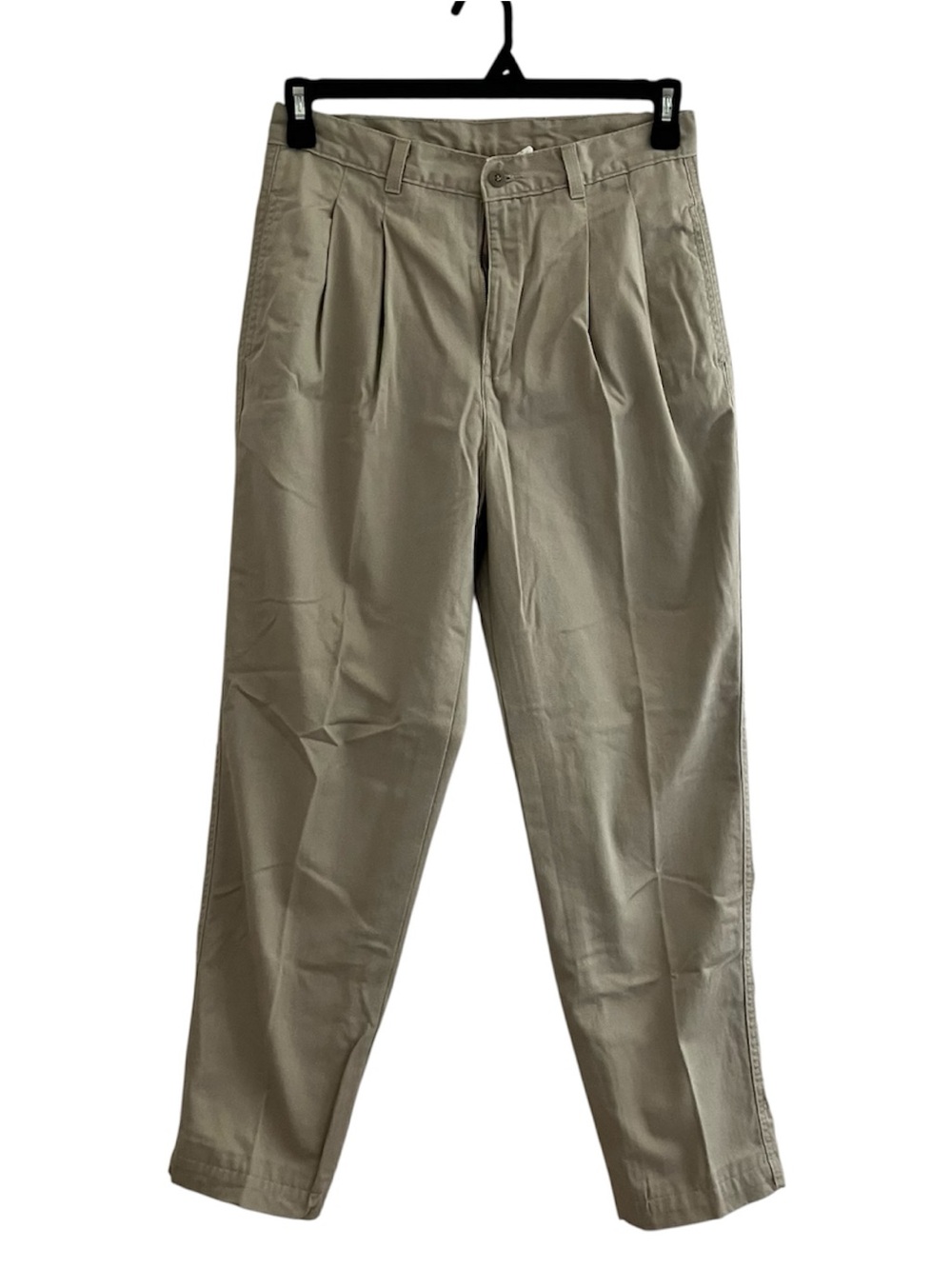 Y2K Dockers Men's Khaki Pleated Chino Pants Beige Cotton Classic Student 30x30